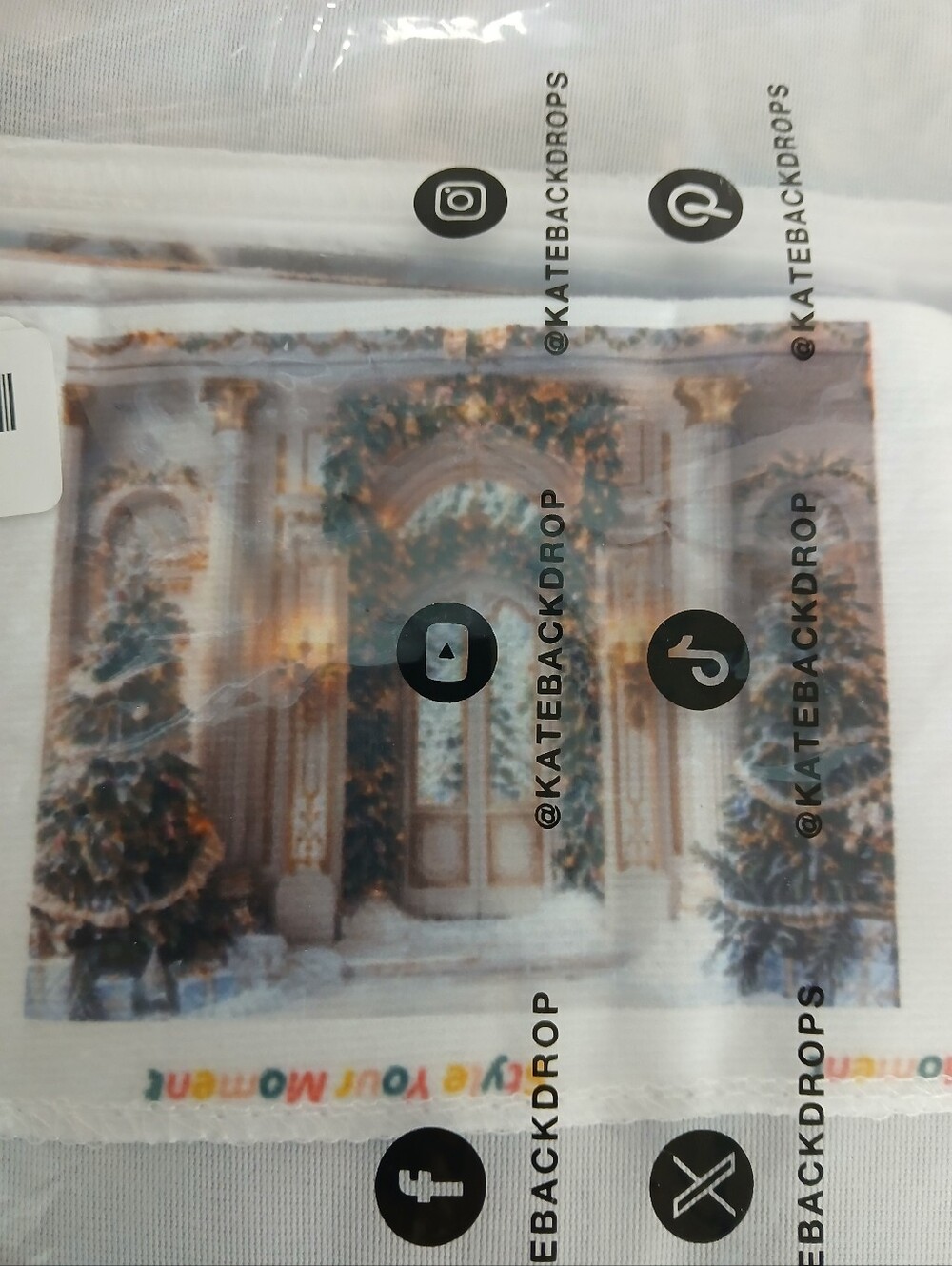 New Kate Backdrop Photography Christmas Palace Winter Mansion Doorway Trees